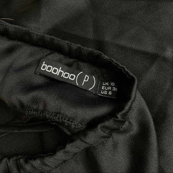 BOOHOO cropped cami silky satin feel sexy black 6 - Picture 3 of 7